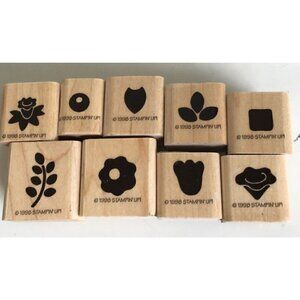 9 NEW 1998  Retired Stampin Up Borders Wood Rubber Mounted Stamp Floral‎